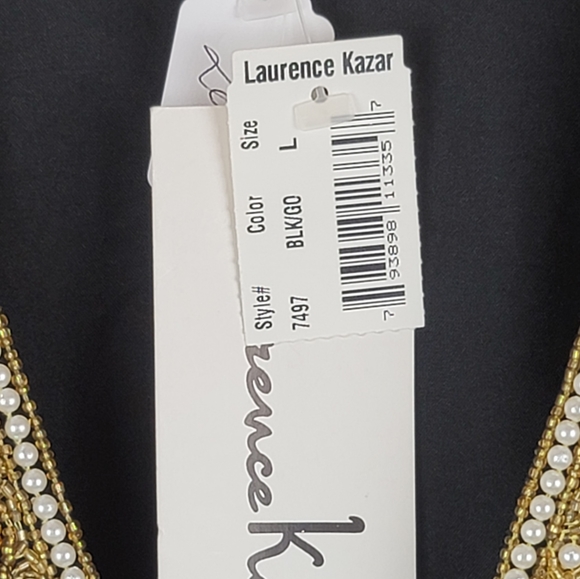 NWT Vintage Laurence Kazar Heavily Beaded Silk Event Short Sleeve Jacket SZ L - Picture 8 of 12